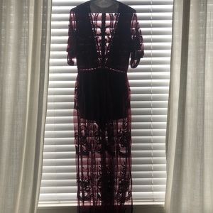 Romper/Maxi in Burgundy